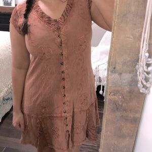 RAINFOREST café large vintage embroidered dress